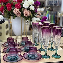 18 Parça Cam Kahve Seti