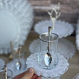 34 parça 6 kişilik Gelincik Cam Kahvaltı Seti