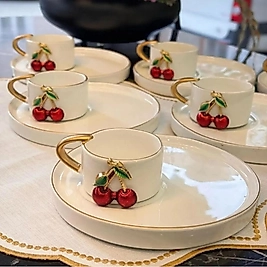 Respiro Kirazlı 6 Kişilik Kahve Takımı